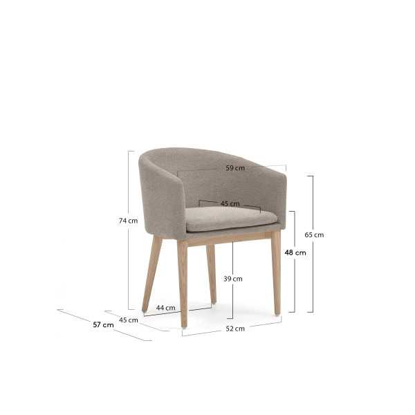 CHAISE HARLAN EN CHENILLE MARRON ET...