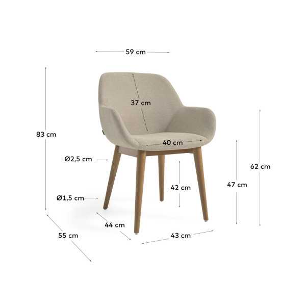 KONNA BEIGE CHAIR AND DARK SOLID ASH...