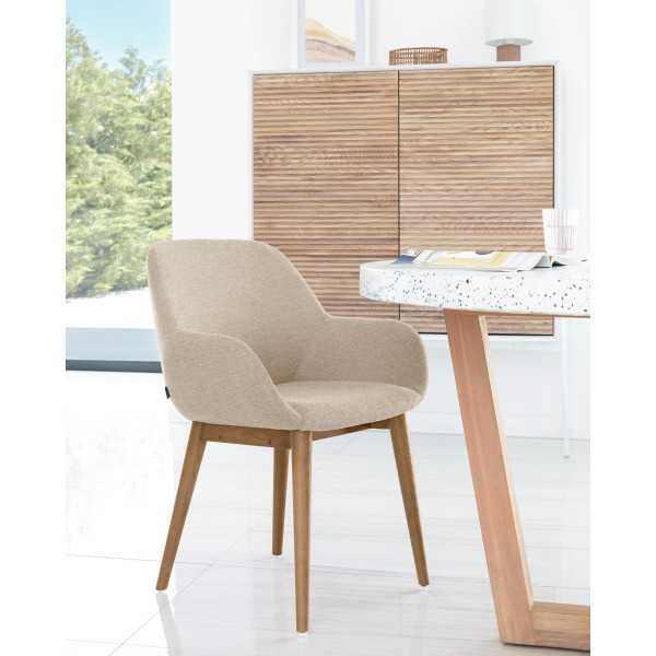 KONNA BEIGE CHAIR AND DARK SOLID ASH...