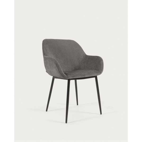 KONNA CHAIR IN DARK GRAY CHENILLE...
