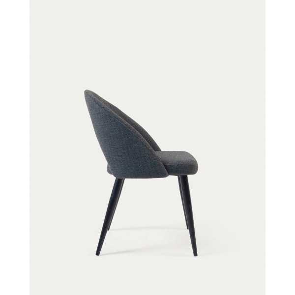 MAEL DARK GRAY CHAIR AND BLACK STEEL...
