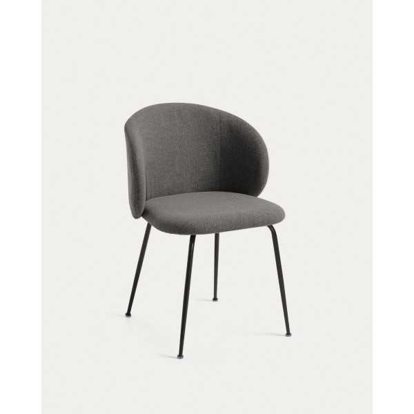 CHAISE MINNA GRIS FONCÉ ET PIEDS EN...