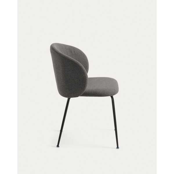CHAISE MINNA GRIS FONCÉ ET PIEDS EN...