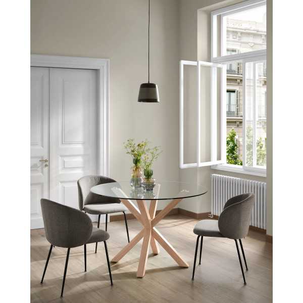 CHAISE MINNA GRIS FONCÉ ET PIEDS EN...