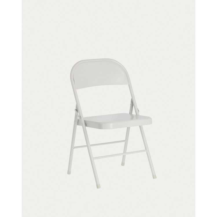 AIDANA FOLDING CHAIR IN LIGHT GRAY METAL