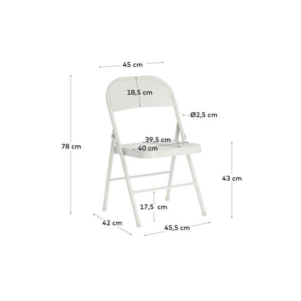 AIDANA FOLDING CHAIR IN LIGHT GRAY METAL