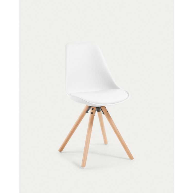 RALF WHITE CHAIR WITH WOODEN LEGS