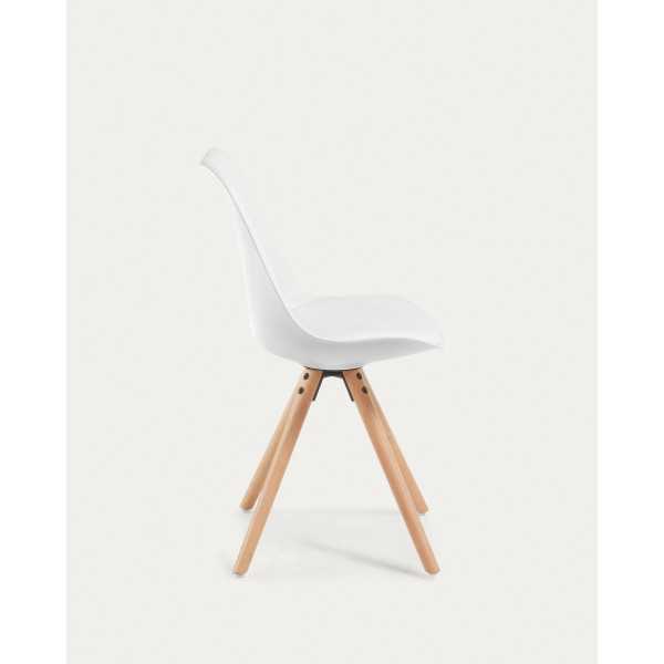 RALF WHITE CHAIR WITH WOODEN LEGS