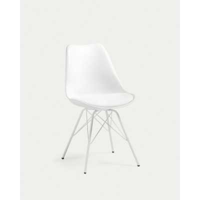 RALF WHITE CHAIR WITH METAL...