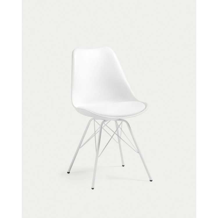 RALF WHITE CHAIR WITH METAL LEGS
