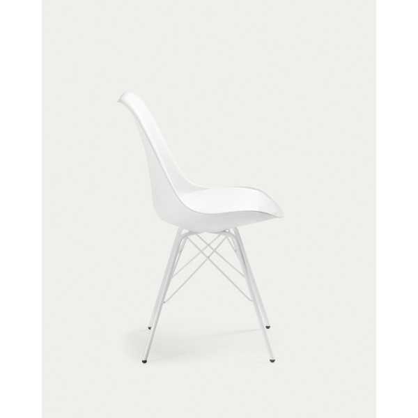 CHAISE RALF BLANCHE AVEC PIEDS EN MÉTAL