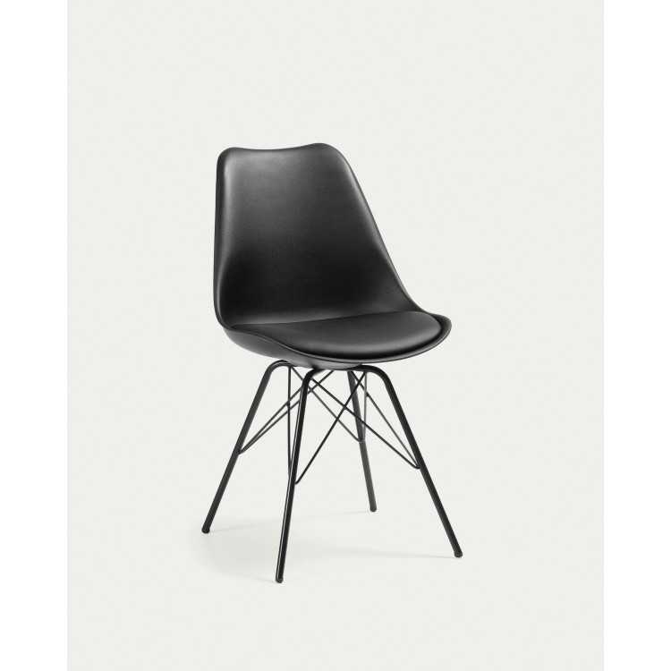 RALF BLACK CHAIR WITH METAL LEGS