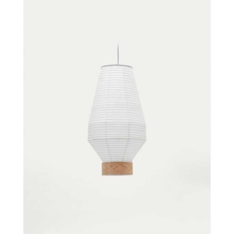 LAMPSHADE FOR HILA CEILING LIGHT IN WHITE PAPER AND NAT WOOD VENEER