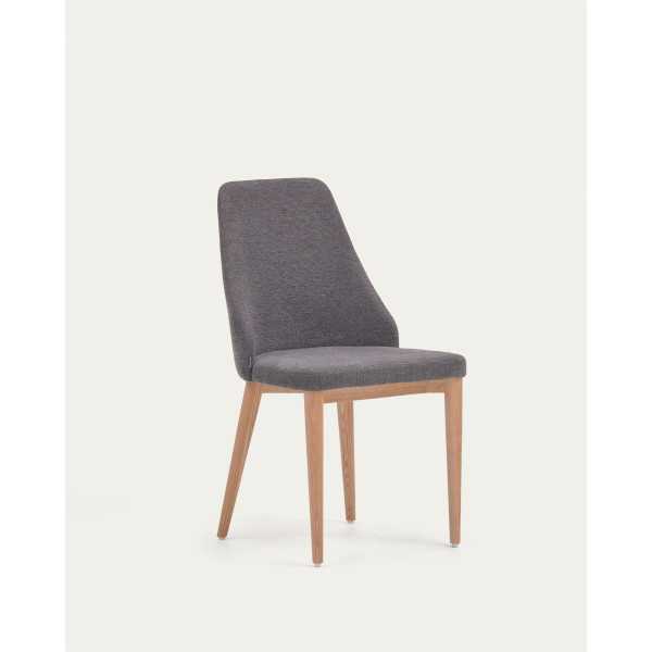 CHAISE ROSIE EN CHENILLE GRIS FONCÉ...
