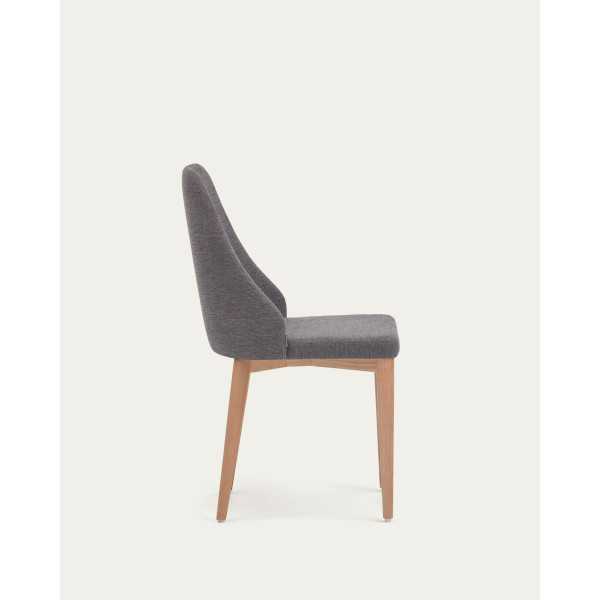 CHAISE ROSIE EN CHENILLE GRIS FONCÉ...