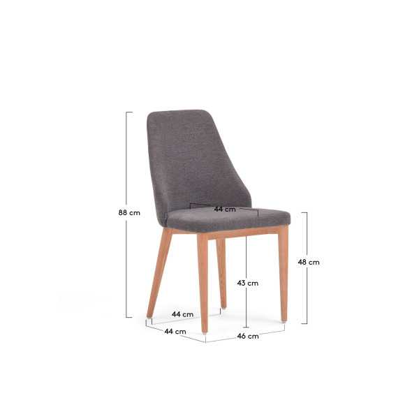 CHAISE ROSIE EN CHENILLE GRIS FONCÉ...