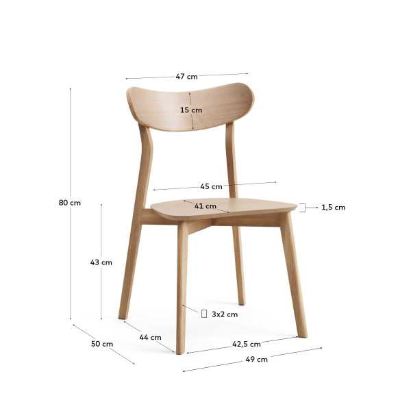 SAFINA CHAIR IN OAK VENEER AND SOLID RUBBERWOOD