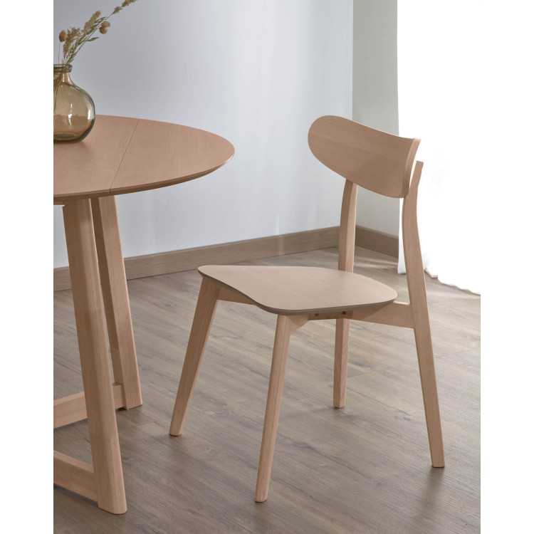 SAFINA CHAIR IN OAK VENEER AND SOLID RUBBERWOOD