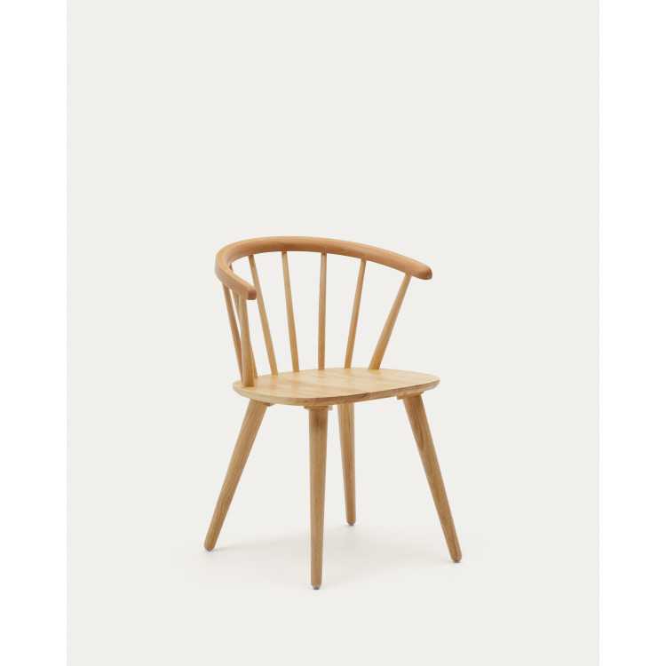 CHAISE TRISE MDF ET BOIS D'HÉVÉA MASSIF LAQUÉ NATUREL