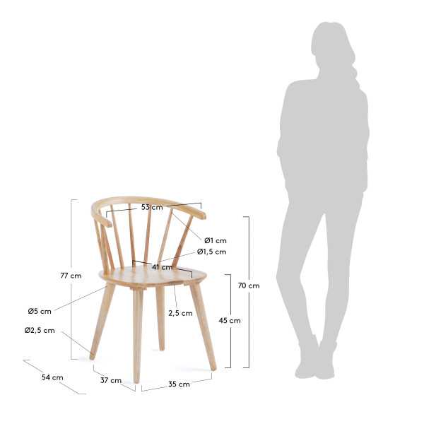 CHAISE TRISE MDF ET BOIS D'HÉVÉA...