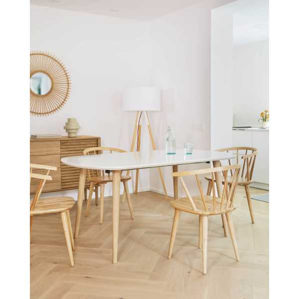 CHAISE TRISE MDF ET BOIS D'HÉVÉA...