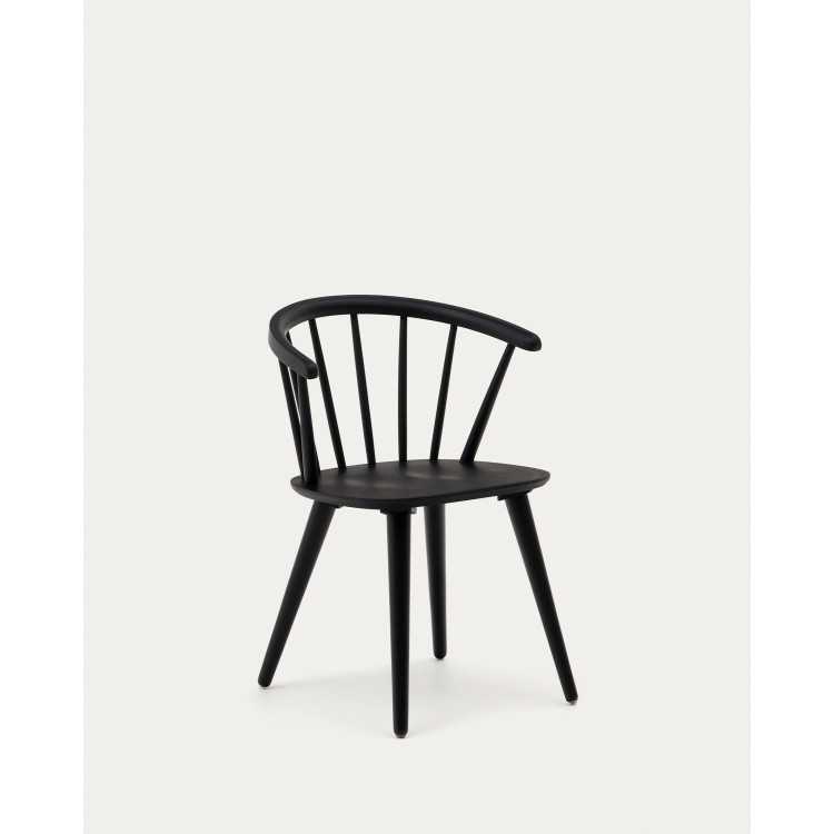 TRISE CHAIR MDF AND BLACK LACQUERED SOLID RUBBERWOOD