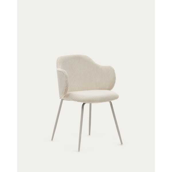 YUNIA CHAIR IN BEIGE HEAVY RIBBED...