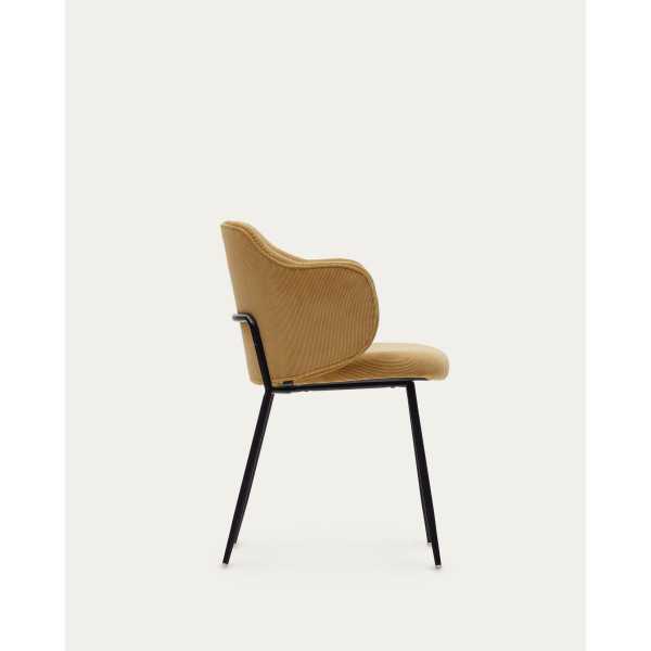YUNIA CHAIR IN MUSTARD VELVET WITH...