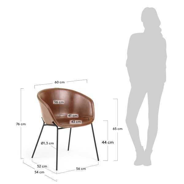 YVETTE CHAIR IN BROWN POLYURETHANE