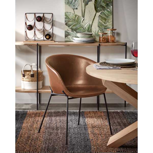YVETTE CHAIR IN BROWN POLYURETHANE