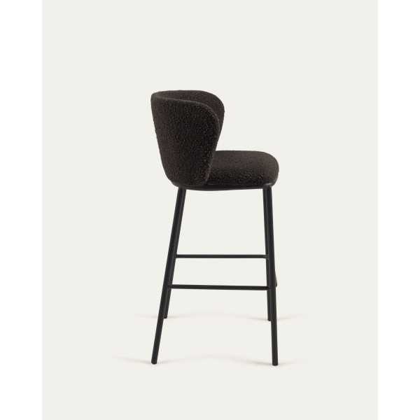 CISELIA STOOL IN BLACK LOOP WOOL AND...