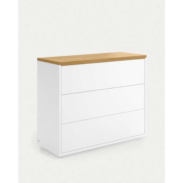 COM MODE ABILEN COMPENSADO DE CARVALHO E LACADO BRANCO 90 X 75 CM FSC