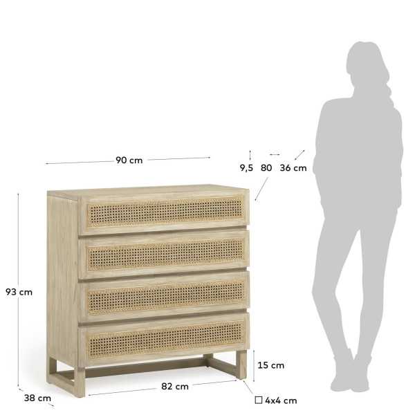 COM MODE REXIT 4 DRAWERS WOOD AND...