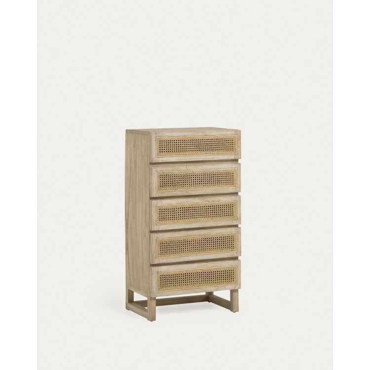 COM MODE REXIT 5 DRAWERS WOOD AND PLYWOOD FROM MINDI WITH RATTAN 60