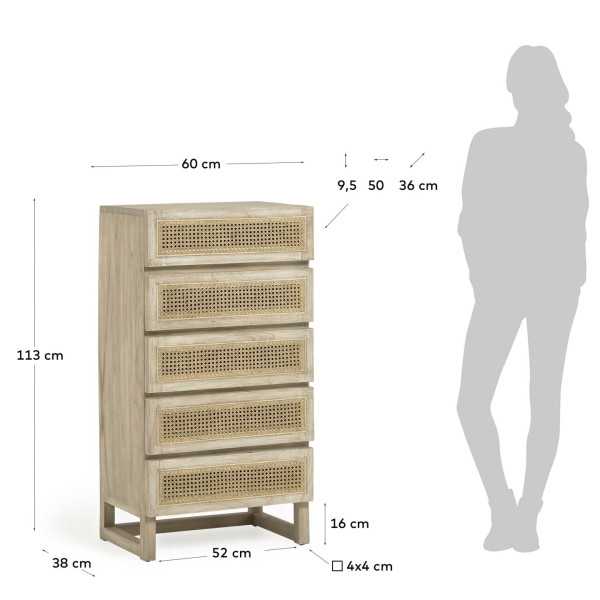 COM MODE REXIT 5 DRAWERS WOOD AND...
