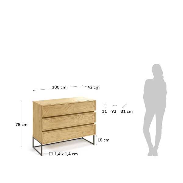 COMMODE TAIANA 100 X 78 CM EN BOIS DE...