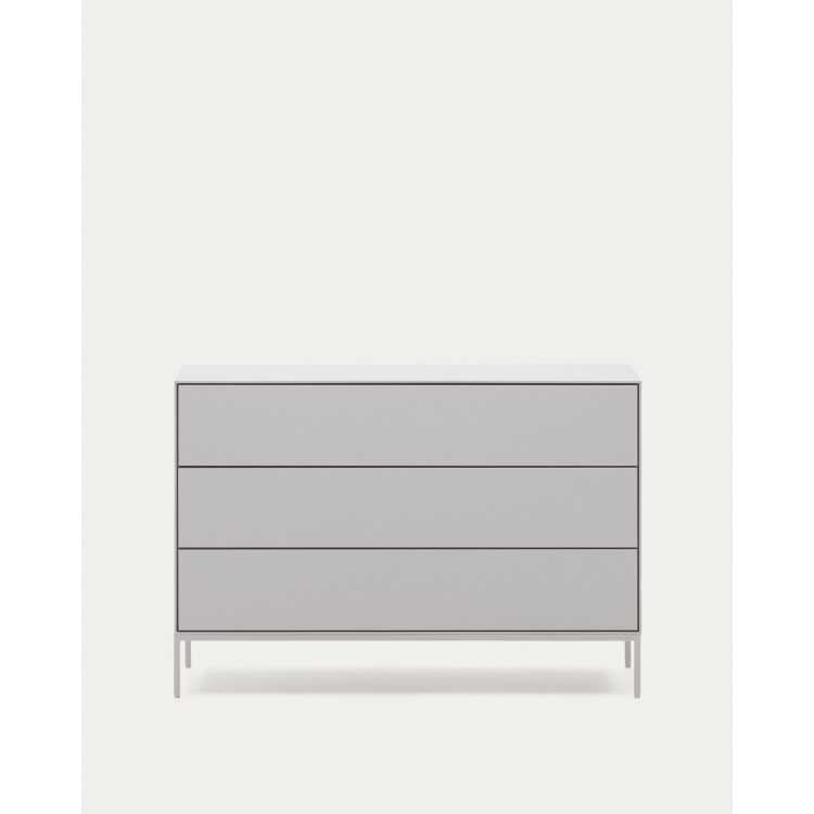 COMMODE VEDRANA 3 TIROIRS DM LAQUÉ BLANC 110 X 75 CM