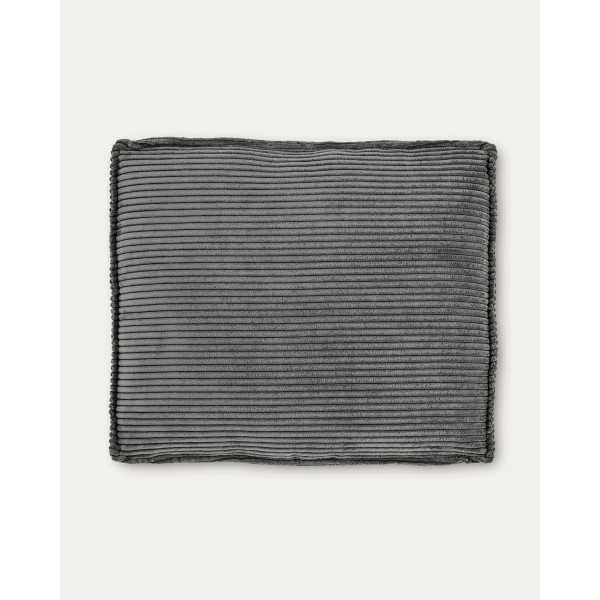 BLOK CUSHION IN LARGE RIBBED GRAY...