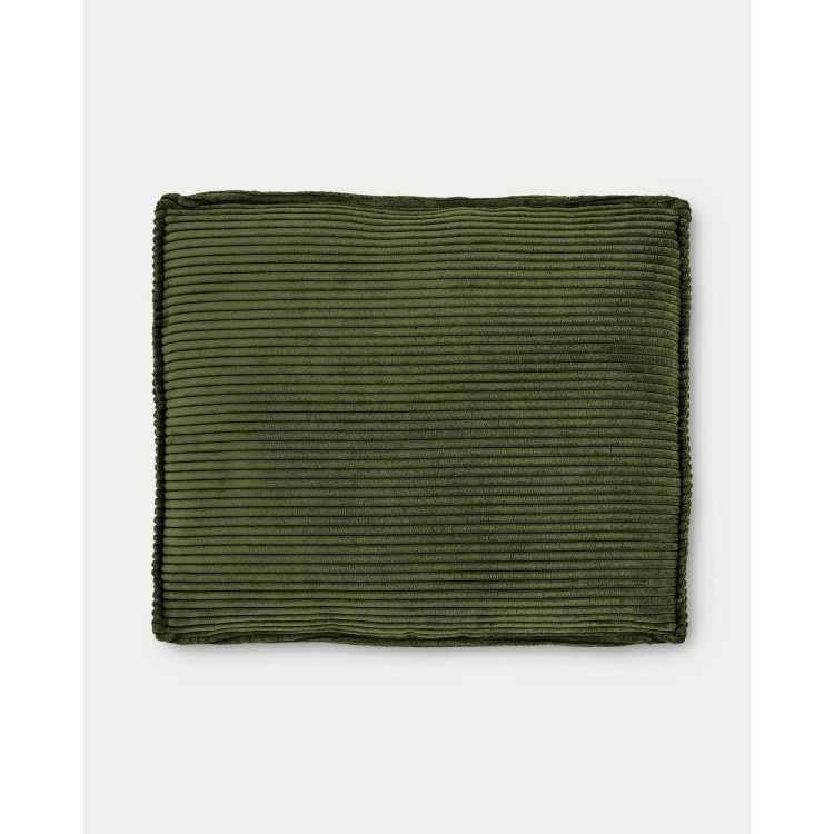 BLOK CUSHION IN LARGE RIBBED CORDUROY GREEN 50 X 60 CM