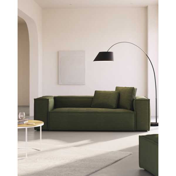 BLOK CUSHION IN LARGE RIBBED CORDUROY...