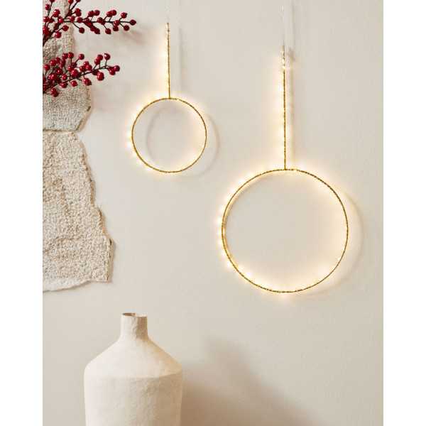 ANNEAU LUMINEUX TAMANE DORÉ D 25 CM