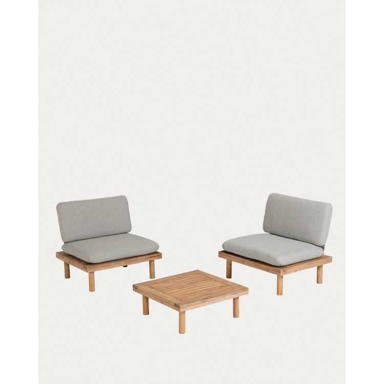 VIRIDIS SET OF 2 ARMCHAIRS AND 1 100% FSC TABLE