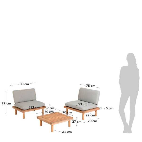 VIRIDIS SET OF 2 ARMCHAIRS AND 1 100%...