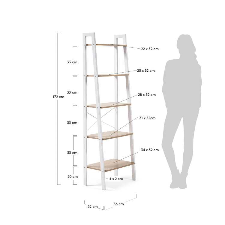 PRATELEIRA AARHUS EM AÇO BRANCO 56 X 172 CM