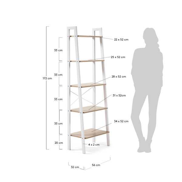 PRATELEIRA AARHUS EM AÇO BRANCO 56 X 172 CM