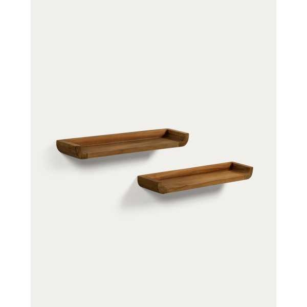 SHAMEL SET OF 2 SHELVES IN SOLID TEAK...