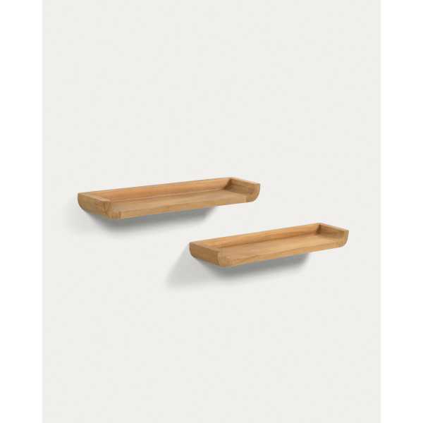 SET OF 2 SHAMEL SHELVES IN SOLID TEAK...