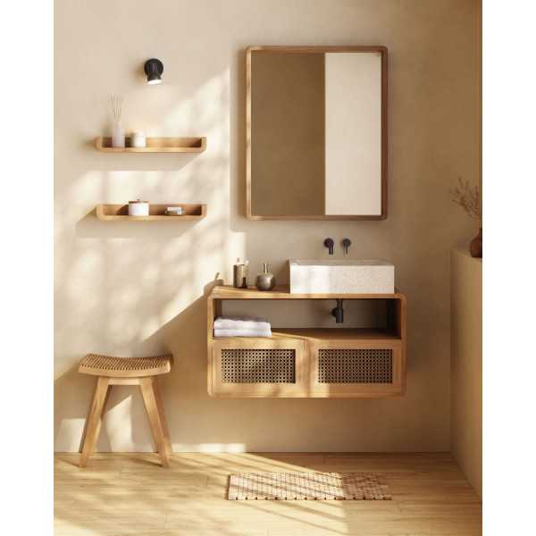 SET OF 2 SHAMEL SHELVES IN SOLID TEAK...