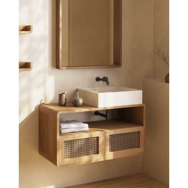 SET OF 2 SHAMEL SHELVES IN SOLID TEAK...