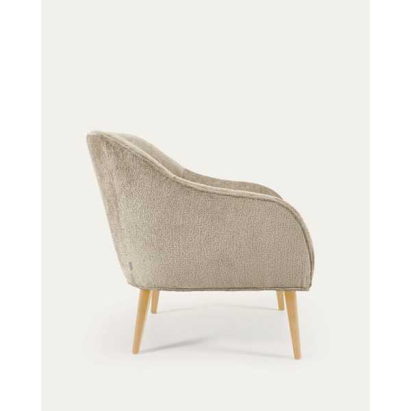 BOBLY ARMCHAIR IN BEIGE CHENILLE AND...